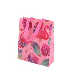 Torba prezentowa Flamingi różowa 30,5x24,5x10cm