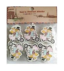 Klamerki ozdobne ślubne 6szt