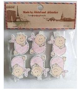 Klamerki ozdobne niemowlęce 6szt