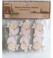 Klamerki ozdobne niemowlęce 6szt