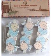 Klamerki ozdobne niemowlęce 6szt