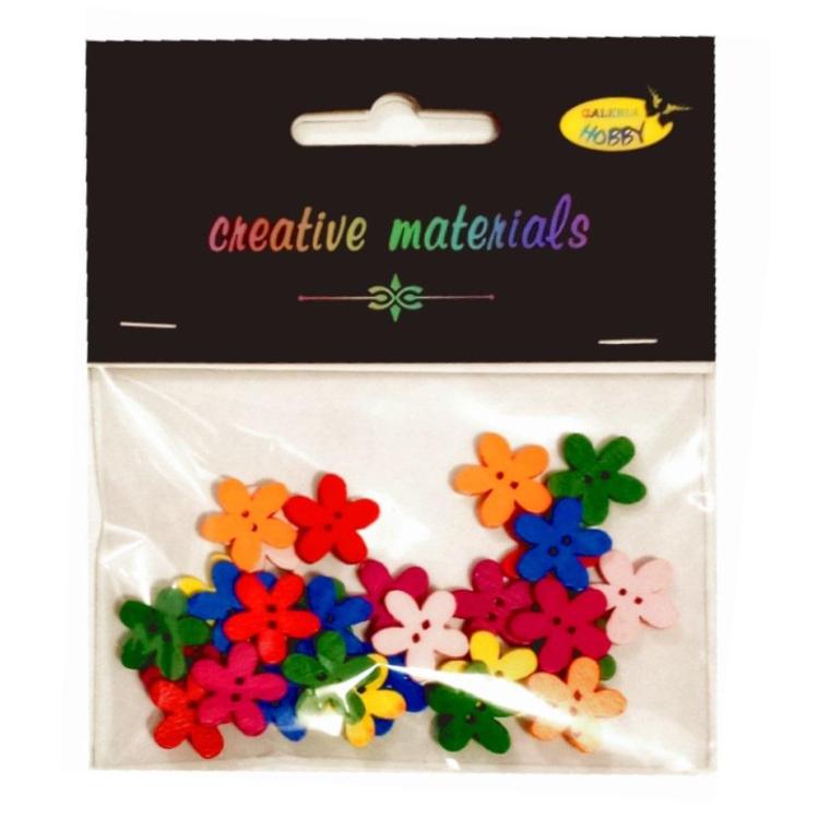Guziki ozdobne Kwiatki 15mm 30szt