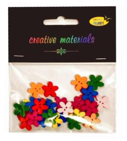 Guziki ozdobne Kwiatki 15mm 30szt