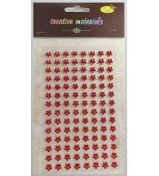 Stiker z kryształkami Kwiaty czerwone 8mm 112szt
