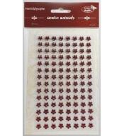 Stiker z kryształkami Kwiaty bordowe 8mm 112szt