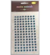 Stiker z kryształkami Kwiaty turkusowe 8mm 112szt