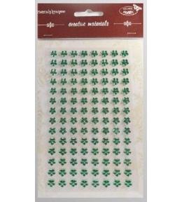 Stiker z kryształkami Kwiaty zielone 8mm 112szt