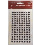 Stiker z kryształkami Kwiaty czarne 8mm 112szt