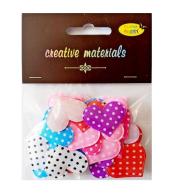 Aplikacje materiałowe serca w kropeczki 3cm 30szt