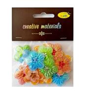 Aplikacje materiał. kwiatki z kryształ 3,2cm 20szt