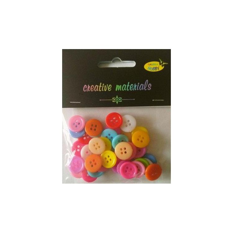 Guziki pastelowe kolorowe 15mm 12g ok.40szt