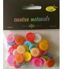 Guziki pastelowe kolorowe 15mm 12g ok.40szt