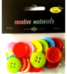 Guziki pastelowe kolorowe 23mm 19g ok.20szt