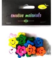 Guziki drewniane kolorowe kwiatki 20mm 6g