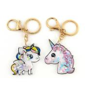 Brelok jednorożec z cekinami 6,5x6cm MIX
