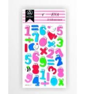 Stiker z elementami z pianki z lekkim brokatem