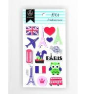 Stiker z elementami z pianki z lekkim brokatem