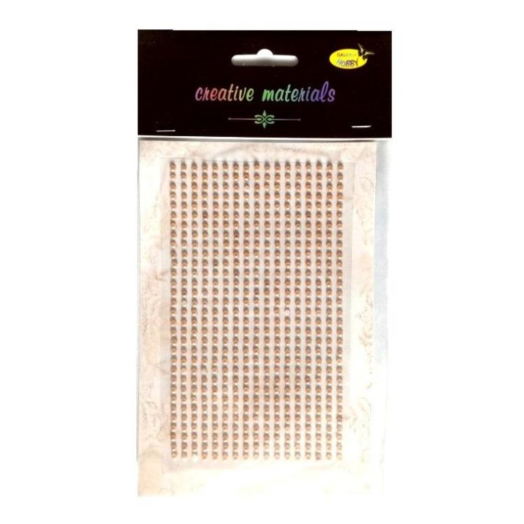 Stiker z perełkami 3mm jasny brąz