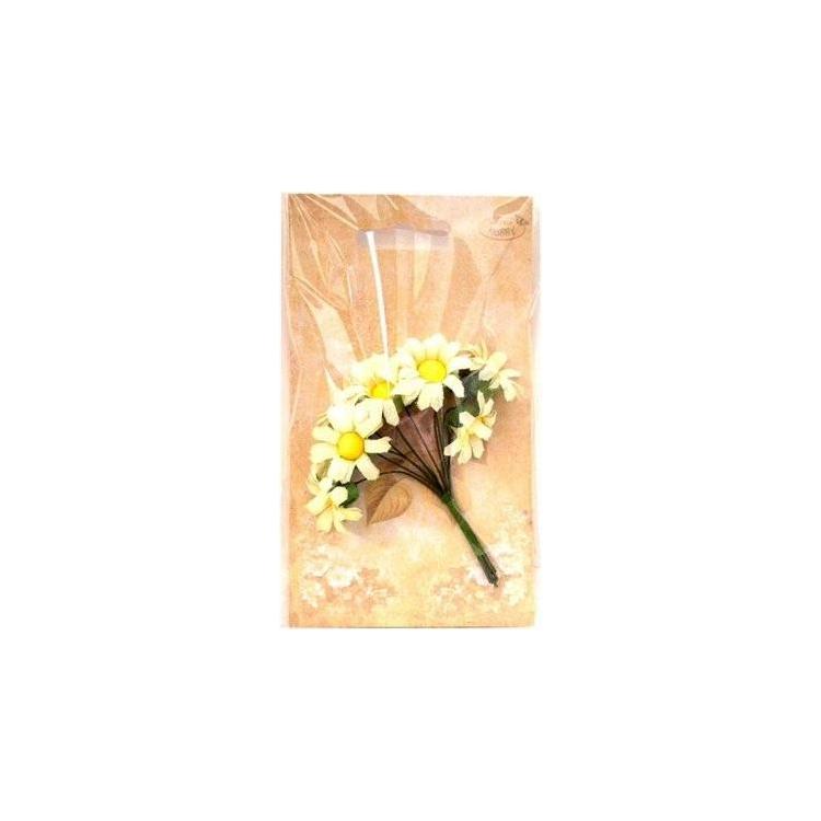 Margerytki materiałowe kremowe 2cm 12szt