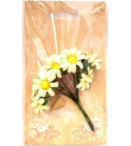 Margerytki materiałowe kremowe 2cm 12szt