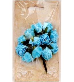 Różyczki z pianki niebieskie 2cm 12szt
