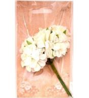 Kwiaty materiałowe kremowe 4cm 6szt