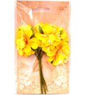 Kwiaty materiałowe żółte 4cm 6szt