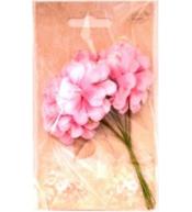 Kwiaty materiałowe jasno różowe 4cm 6szt