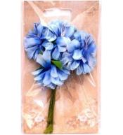 Kwiaty materiałowe niebieskie 4cm 6szt