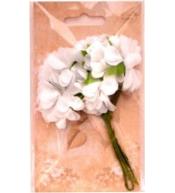 Kwiaty materiałowe białe 4cm 6szt