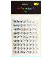 Stiker z kryształkami 10mm 72szt srebrny