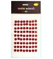 Stiker z kryształkami 10mm 72szt czerwony