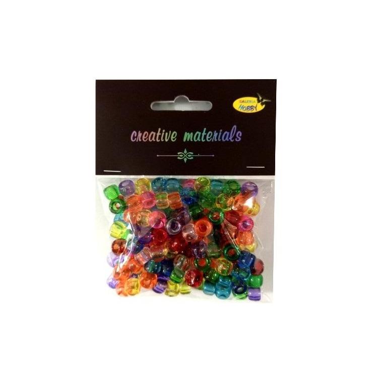 Koraliki kolorowe transparentne ok 150szt