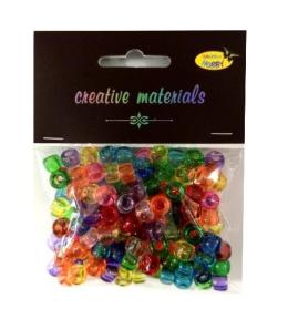 Koraliki kolorowe transparentne ok 150szt