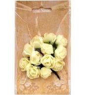 Kwiaty piankowe kremowe 2cm 12szt