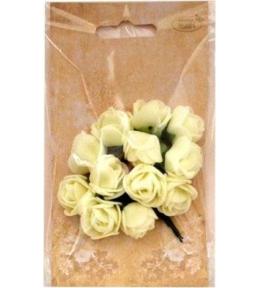 Kwiaty piankowe kremowe 2cm 12szt
