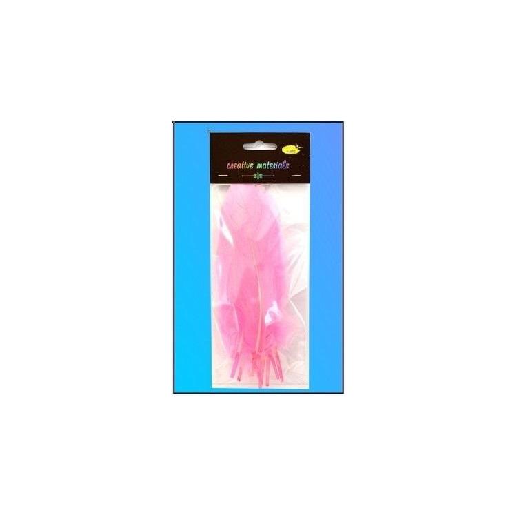 Piórka twarde jasnoróżowe 10szt