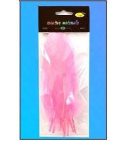 Piórka twarde jasnoróżowe 10szt