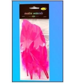 Piórka twarde różowe 10szt