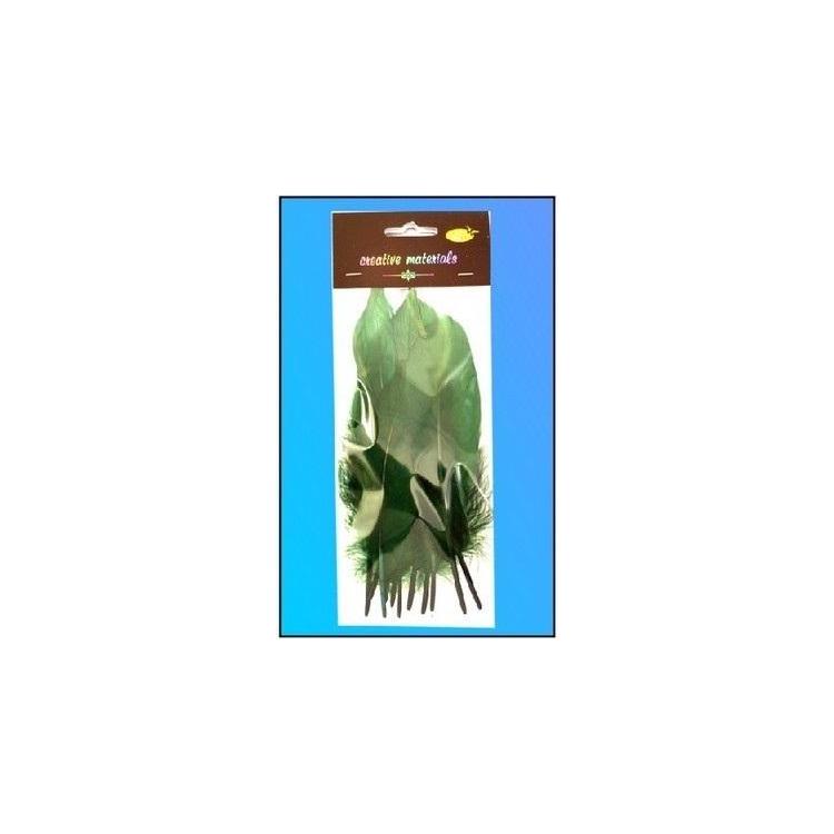 Piórka twarde ciemnozielone 10szt