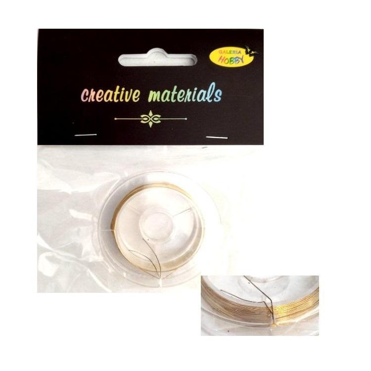 Drut miedziany 0.3mm 10 mb złocisty