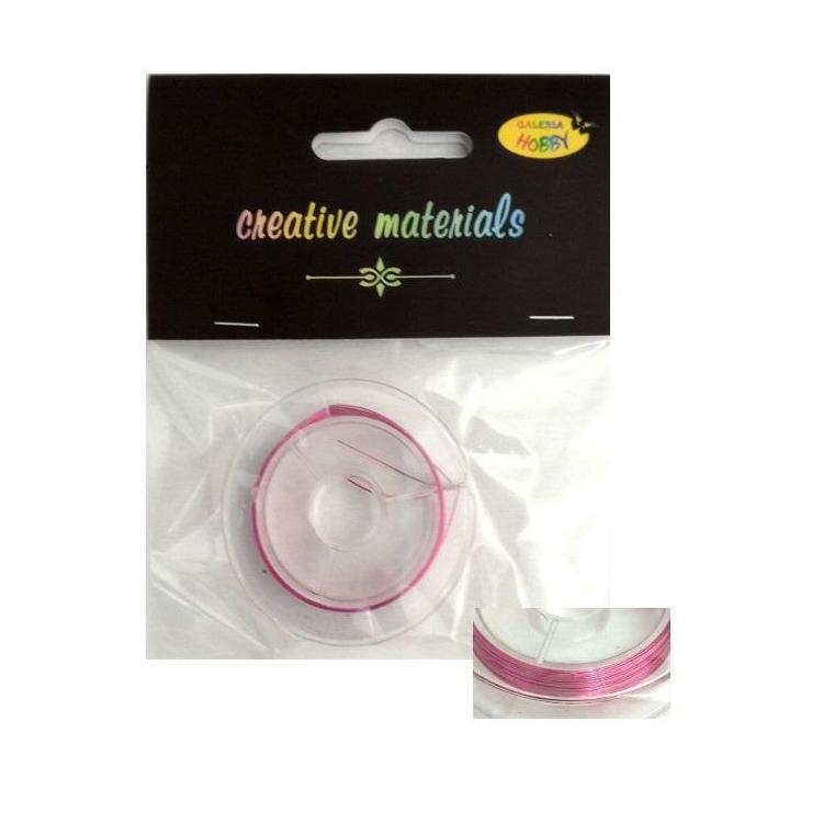 Drut miedziany 0.3mm 10 mb pink