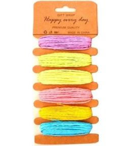 Sznurki papierowe pastelowe 6 kolorów