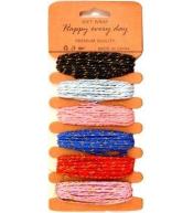 Sznurki papierowe z nitką złotą 6 kolorów