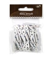 Klamerki drewniane białe 30mm 25szt