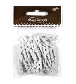 Klamerki drewniane białe 30mm 25szt