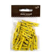 Klamerki drewniane żółte 30mm 25szt