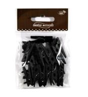 Klamerki drewniane czarne 30mm 25szt