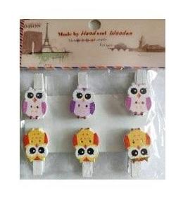 Klamerki ozdobne sowy