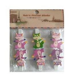 Klamerki ozdobne zwierzęce 6szt